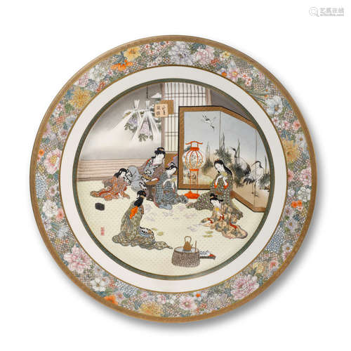 IKKO FOR THE KINKOZAN WORKSHOP (CIRCA 1900) A Satsuma dish Meiji era (1868-1912), late 19th/early 20th century