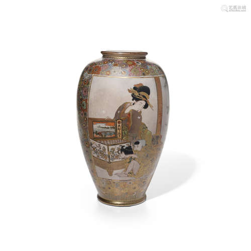 Shuzan (active early 20th century) A fine Satsuma vase Meiji (1868-1912) or Taisho (1912-1926) era, early 20th century