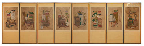 Anonymous Chaekgeori (Scholar's accouterments) Joseon dyynasty (1392-1897), 19th century