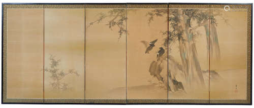Sokyu (active early 20th century) Mynah birds Taisho (1912-1926) or Showa (1926-1989) era, early 20th century