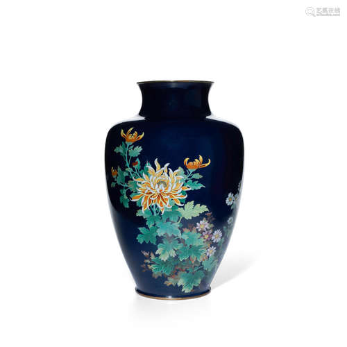 Attributed to the workshop of Hayashi Kodenji (1831-1915) A large cloisonné-enamel vase Meiji (1868-1912) or Taisho (1912-1926) era, circa 1900-1920