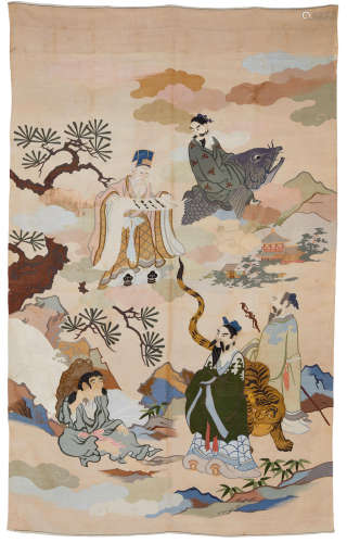 A large Silk Panel Edo period (1615-1868), 19th century