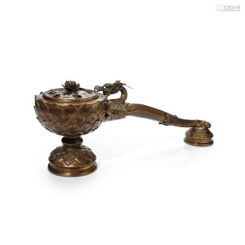 A gilt-bronze egoro (handled censer) Edo period (1615-1868), 18th/19th century