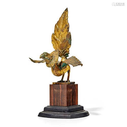 A Gilt-bronze finial of a phoenix Kamakura period (1185-1333), 13th/14th century