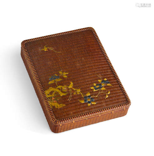 A woven rattan and lacquer suzuribako (writing box) Meiji era (1868-1912), late 19th century