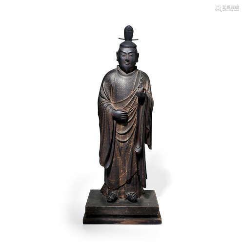 A wood figure of court official Muromachi period (1333-1573), 15th/16th century