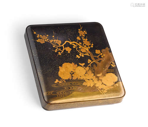 A lacquer suzuribako (writing box) and tray Edo period (1615-1868) or Meiji era (1868-1912), 19th century