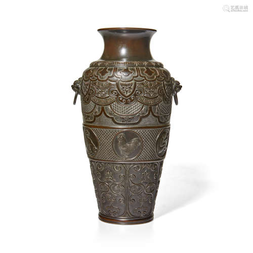 Masayoshi (active 19th/20th century) A fine bronze vase Edo period (1615-1868) or Meiji era (1868-1912), 19th/20th century