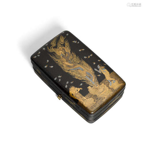 A stacking lacquer kyobako (sutra box) Taisho (1912-1926) or Showa (1926-1989) era, circa 1920