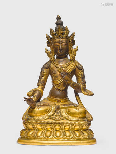 A GILT COPPER ALLOY FIGURE OF SITATAPATRA QING DYNASTY, 18TH/19TH CENTURY