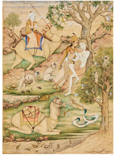 LAYLA AND MAJNUN IN THE WILDERNESS LUCKNOW, LATE 18TH CENTURY