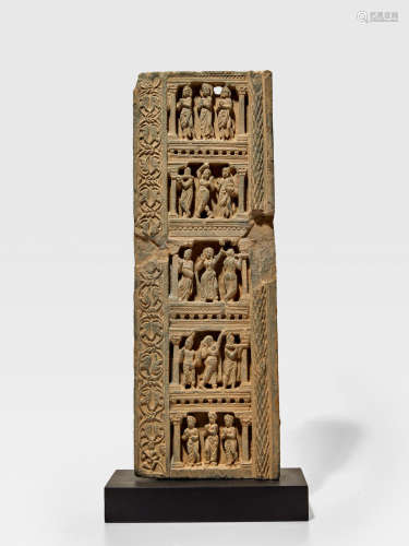 A SCHIST BORDER RELIEF WITH MUSICIANS AND DANCERS ANCIENT REGION OF GANDHARA, 2ND/3RD CENTURY