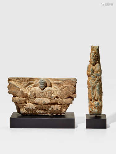 TWO SCHIST RELIEFS WITH BUDDHA AND A DONOR FIGURE ANCIENT REGION OF GANDHARA, 2ND/3RD CENTURY