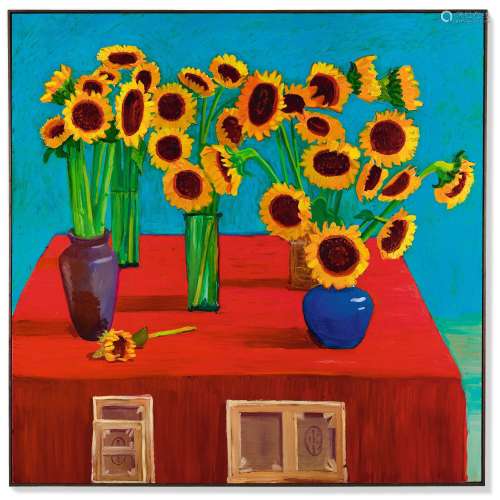大衛・霍克尼            生于1937年                三十朵向日葵