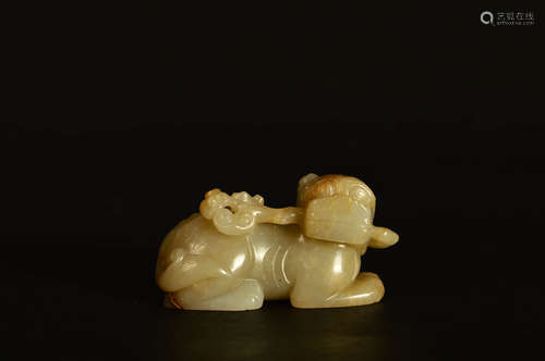 A Chinese Jade Beast Paper Weight