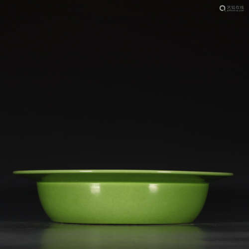 A Chinese Apple Green Glazed Flower&Bird Pattern Porcelain Washer