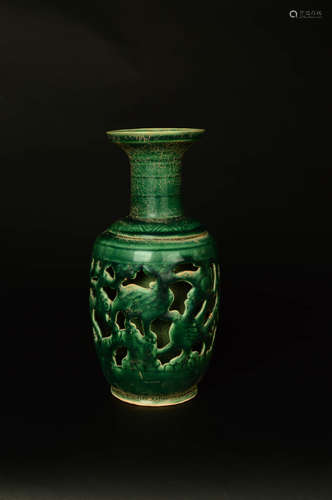 A Chinese Green Glazed Piercing Vase