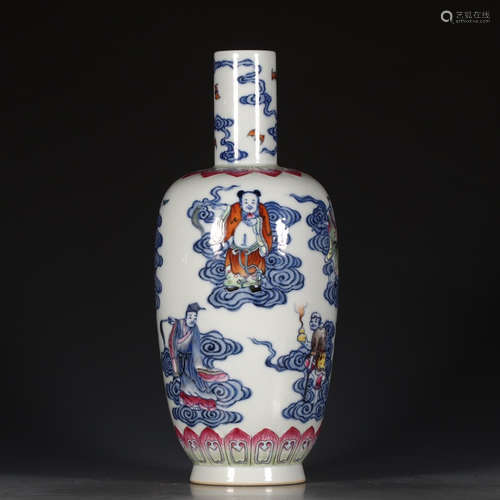 A Chinese Blue and White Doucai Painted Porcelain Vase