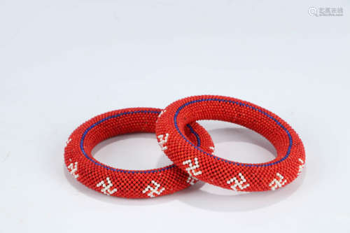 A Pair of Chinese Jimi Beads Bracelet