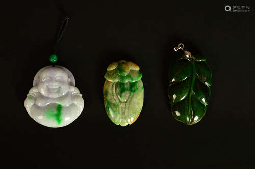 3pcs Chinese Jadeite Pendant