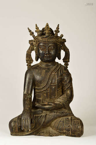 A Chinese Copper Statue of Sakyamuni