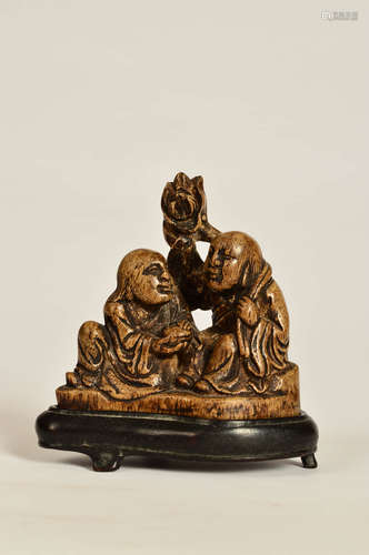 A Chinese Carved Eaglewood Celestial Being