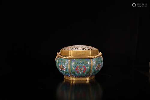 A Chinese Cloisonne Floral Incense Burner Censer