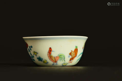 A Chinese Doucai Porcelain Cup