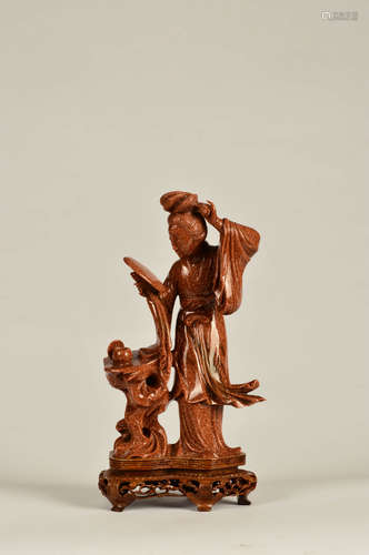 A Chinese Carved Goldstone Xi Shi Statue