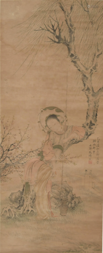 Chinese Painting of a Lady by Gai Qi (1773-1…