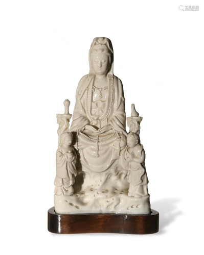 Chinese Blanc de Chine Guanyin Statue, 16-…