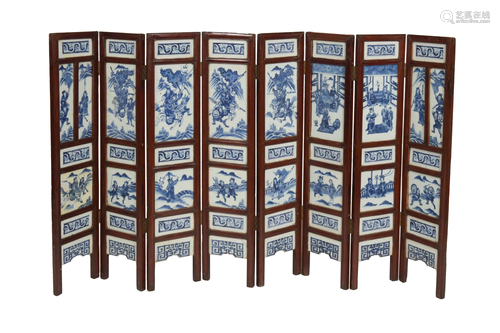 Chinese 8-Panel Screen with 19th Century …