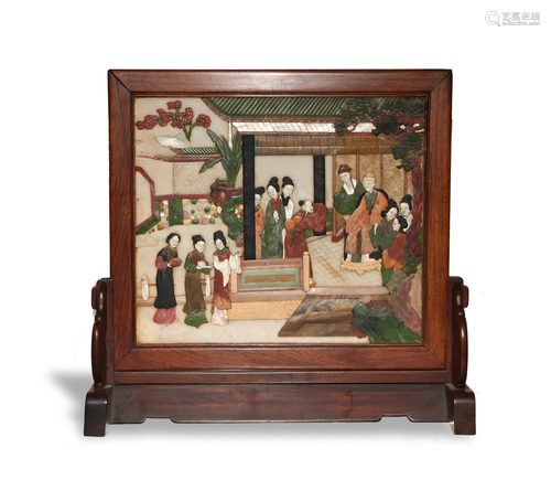 Chinese Table Screen with Precious Stone, 16-17th