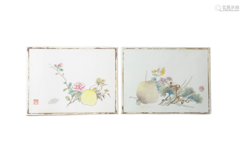 Pair of Chinese Famille Rose Plaques, Repu…