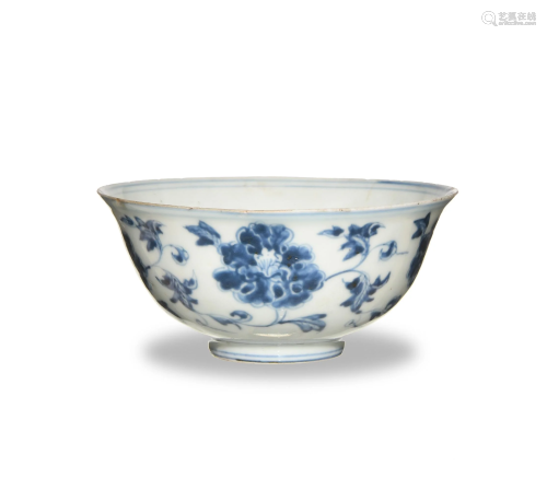 Chinese Blue and White Porcelain Floral Bow…