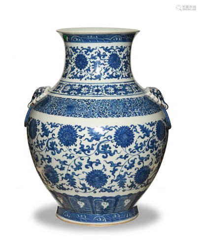 Chinese Blue and White Zun Vase, 19th Cent…