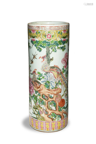 Chinese Famille Rose Umbrella Stand, 19th Cent…