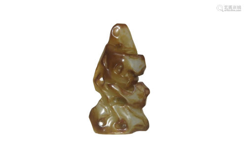 Chinese Jade Taihu-Form Toggle, Ming