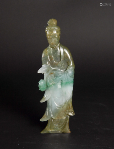 Chinese Jadeite Statuette of a Lady, 19th …