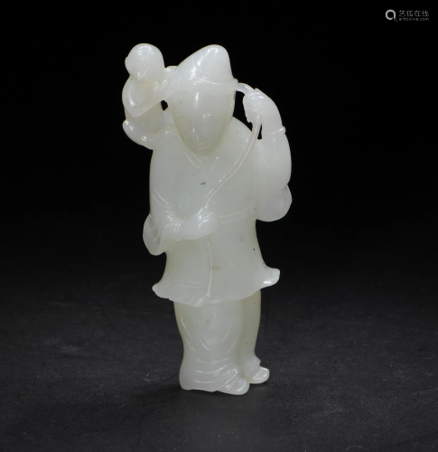 Small Chinese Carved White Jade Statuet…