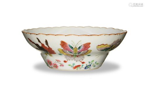 Chinese Famille Rose Butterfly Bowl, 19th Century