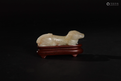 Chinese Jade Carving of a Dog, Ming …