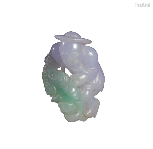 Chinese Jadeite Carving of a Fishman, 19…