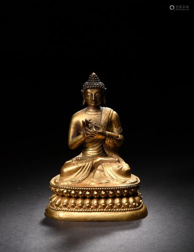 Gilt Bronze Buddha, 18th Century