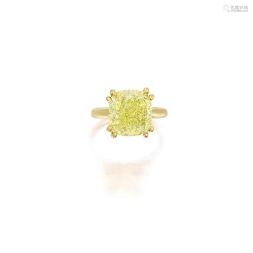 FANCY INTENSE YELLOW DIAMOND RING   8.02卡拉 濃彩黃色 VS2淨度 鑽石 戒指