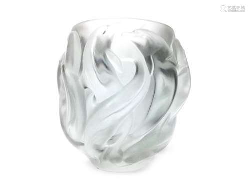 A LALIQUE DOLPHIN VASE