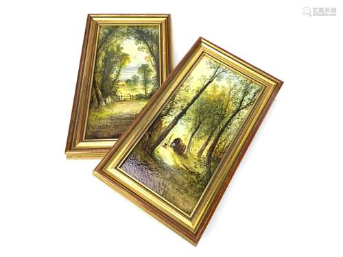 A PAIR OF HAND PAINTED CERAMIC PLAQUES BY WILLIAM YALE