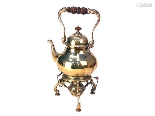 A SILVER SPIRIT KETTLE