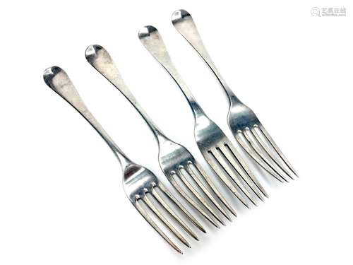 A COMPOSITE SET OF FOUR SILVER TABLE FORKS