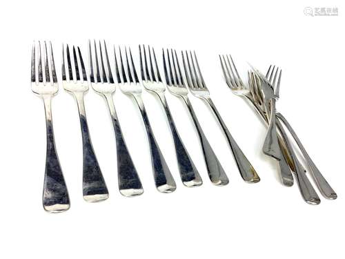 A COMPOSITE SET OF TWELVE SILVER DINING FORKS